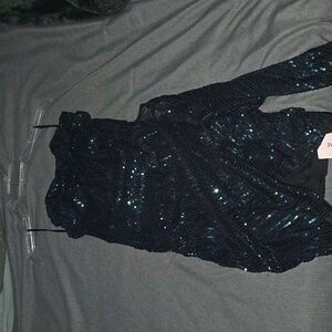 SHEINBAE Sparkly Green Sequin Mini Dress